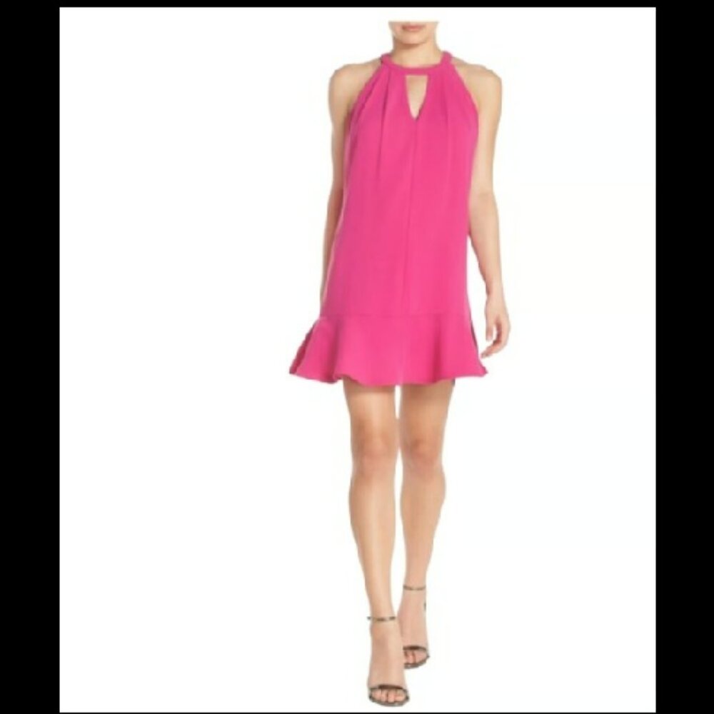 Revolve Greylin Fuchsia Ruffled Halter Mini Dress Sz XS